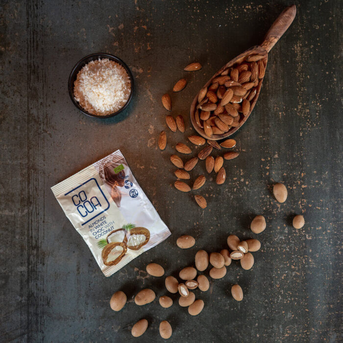 Migdały w białej czekoladzie kokosowej