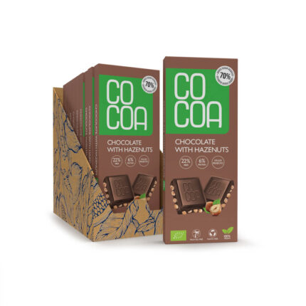 czekolada z orzechami laskowymi 70% mniej cukru opakowanie zbiorcze 10 sztuk