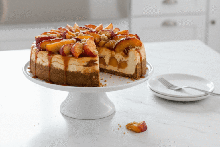 sernik z brzoskwiniami